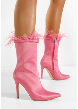 Różowe botki na szpilce Aliseda ze sklepu Zapatos w kategorii Botki - zdjęcie 148648086