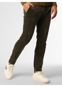 Finshley & Harding Spodnie Mężczyźni Bawełna oliwkowy jednolity ze sklepu vangraaf w kategorii Spodnie męskie - zdjęcie 148655558