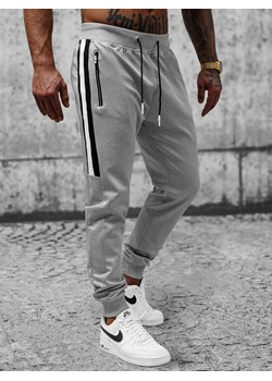Spodnie dresowe męskie szare OZONEE JS/8K181 ze sklepu ozonee.pl w kategorii Spodnie męskie - zdjęcie 148656556