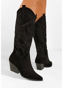 Czarne kozaki kowbojki damskie Indaia ze sklepu Zapatos w kategorii Kozaki damskie - zdjęcie 148965727