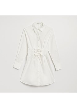 Sukienka koszulowa o gorsetowym kroju biała - Kremowy ze sklepu House w kategorii Sukienki - zdjęcie 148985656