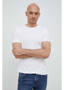 Sisley t-shirt bawełniany kolor biały gładki ze sklepu ANSWEAR.com w kategorii T-shirty męskie - zdjęcie 148988277
