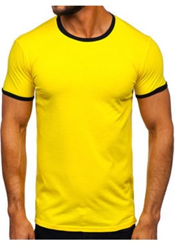 Żółty bez nadruku t-shirt męski Denley 8T83 ze sklepu Denley w kategorii T-shirty męskie - zdjęcie 148992965