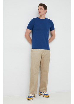 Trussardi t-shirt męski kolor niebieski gładki ze sklepu ANSWEAR.com w kategorii T-shirty męskie - zdjęcie 149002266