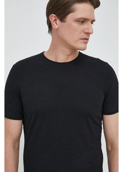 Sisley t-shirt bawełniany kolor czarny gładki ze sklepu ANSWEAR.com w kategorii T-shirty męskie - zdjęcie 149002295
