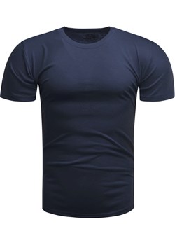 Koszulka męska t-shirt gładki granatowy Recea ze sklepu Recea.pl w kategorii T-shirty męskie - zdjęcie 149033799