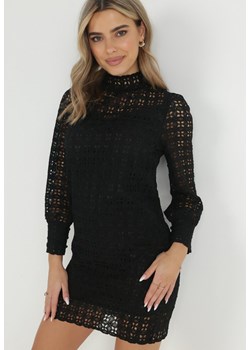 Czarna Sukienka Pudełkowa z Golfem Ohanir ze sklepu Born2be Odzież w kategorii Sukienki - zdjęcie 149064608