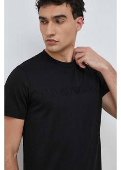 Emporio Armani t-shirt bawełniany kolor czarny z aplikacją 8N1TD2 1JGYZ ze sklepu ANSWEAR.com w kategorii T-shirty męskie - zdjęcie 149089156