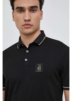 Armani Exchange polo bawełniane kolor czarny z aplikacją 8NZFPQ ZJH4Z NOS ze sklepu ANSWEAR.com w kategorii T-shirty męskie - zdjęcie 149103626