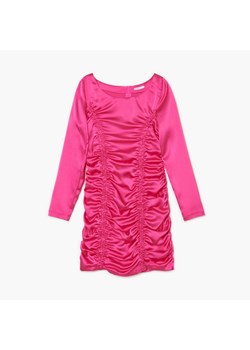 Cropp - Różowa sukienka z marszczeniami - Różowy ze sklepu Cropp w kategorii Sukienki - zdjęcie 149108935