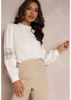 Biała Bluzka z Koronkowymi Wstawkami Parks ze sklepu Renee odzież w kategorii Bluzki damskie - zdjęcie 149194886