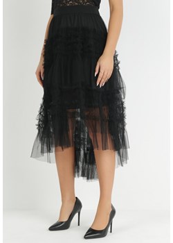 Czarna Rozkloszowana Spódnica z Falbankami Warda ze sklepu Born2be Odzież w kategorii Spódnice - zdjęcie 149199098