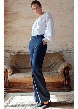 Spodnie z prostymi nogawkami K114, Kolor granatowy, Rozmiar L, makover ze sklepu Primodo w kategorii Spodnie damskie - zdjęcie 149320825