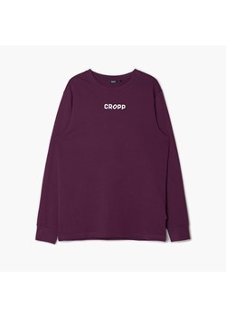 Cropp - Bordowa koszulka longsleeve z nadrukiem Cropp - kasztanowy ze sklepu Cropp w kategorii T-shirty męskie - zdjęcie 149321116