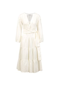 Sukienka lniana midi KORI ze sklepu S'portofino w kategorii Sukienki - zdjęcie 149343015