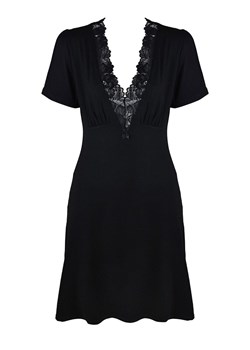 Etna 12011 czarna koszula nocna na krótki rękaw, Kolor czarny, Rozmiar L, Mediolano ze sklepu Intymna w kategorii Koszule nocne - zdjęcie 149349835