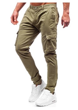 Khaki spodnie materiałowe bojówki męskie Denley J700 ze sklepu Denley w kategorii Spodnie męskie - zdjęcie 149355577