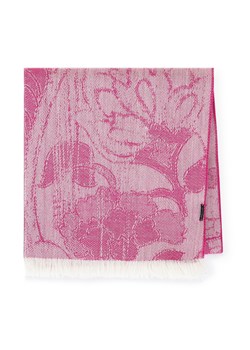 Damski szal w kwiatowo-geometryczny wzór różowo-biały ze sklepu WITTCHEN w kategorii Szaliki i chusty damskie - zdjęcie 149384518