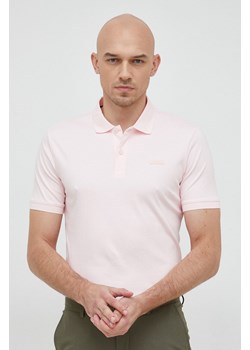 Calvin Klein polo bawełniane kolor różowy gładki ze sklepu ANSWEAR.com w kategorii T-shirty męskie - zdjęcie 149404088