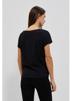 Bawełniana bluzka z nadrukiem w kształcie diamentu czarna ze sklepu Moodo.pl w kategorii Bluzki damskie - zdjęcie 149410106