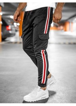Czarne joggery dresowe bojówki spodnie męskie Denley YLB88018A ze sklepu Denley w kategorii Spodnie męskie - zdjęcie 149441867