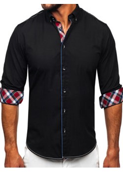 Czarna koszula męska elegancka z długim rękawem Bolf 22732 ze sklepu Denley w kategorii Koszule męskie - zdjęcie 149441868
