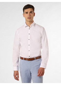 Finshley & Harding London Koszula męska Mężczyźni Slim Fit Bawełna biały jednolity kołnierzyk kent ze sklepu vangraaf w kategorii Koszule męskie - zdjęcie 149442517