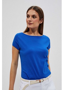 Gładki t-shirt niebieski ze sklepu Moodo.pl w kategorii Bluzki damskie - zdjęcie 149463525