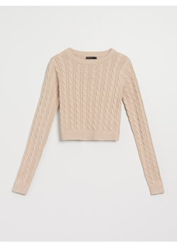 Dopasowany sweter beżowy - Beżowy ze sklepu House w kategorii Swetry damskie - zdjęcie 149472516