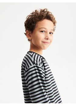 Reserved - Longsleeve w paski - czarny ze sklepu Reserved w kategorii T-shirty chłopięce - zdjęcie 149494888