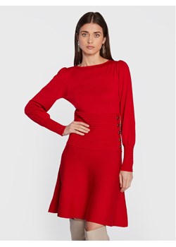 Luisa Spagnoli Sukienka dzianinowa Mitaka 576413 Czerwony Regular Fit ze sklepu MODIVO w kategorii Sukienki - zdjęcie 149582865