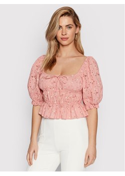 Guess Bluzka Lulu W2GH39 WEIV0 Różowy Slim Fit ze sklepu MODIVO w kategorii Bluzki damskie - zdjęcie 150312876