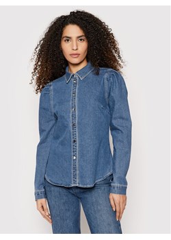 Vero Moda Koszula jeansowa Rhiana 10258187 Niebieski Slim Fit ze sklepu MODIVO w kategorii Koszule damskie - zdjęcie 150359537