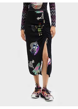 Desigual Spódnica midi Collage 22WWFW17 Czarny Slim Fit ze sklepu MODIVO w kategorii Spódnice - zdjęcie 150497225