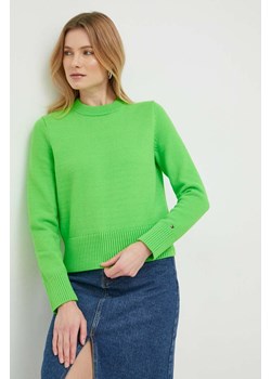 Tommy Hilfiger sweter damski kolor zielony ze sklepu ANSWEAR.com w kategorii Swetry damskie - zdjęcie 150577317