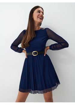 Mohito - Sukienka mini z plisowanym dołem - Niebieski ze sklepu Mohito w kategorii Sukienki - zdjęcie 150590527