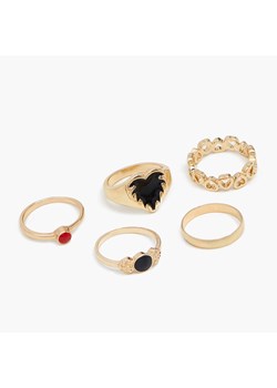Cropp - 5 pack pierścionków - Złoty ze sklepu Cropp w kategorii Pierścionki - zdjęcie 150618975