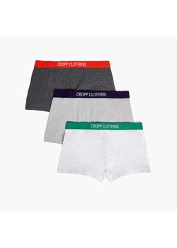 Cropp - 3 pack szarych bokserek basic - czerwony ze sklepu Cropp w kategorii Majtki męskie - zdjęcie 150619069