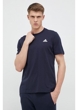 adidas t-shirt bawełniany kolor granatowy gładki ze sklepu ANSWEAR.com w kategorii T-shirty męskie - zdjęcie 150620118