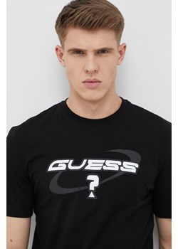 Guess t-shirt bawełniany kolor czarny z nadrukiem ze sklepu ANSWEAR.com w kategorii T-shirty męskie - zdjęcie 150620129