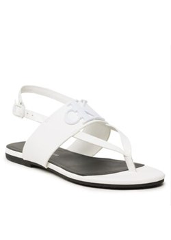 Sandały Calvin Klein Jeans - Flat Sndal Toepost Hw YW0YW00953 White YBR ze sklepu eobuwie.pl w kategorii Sandały damskie - zdjęcie 150644569