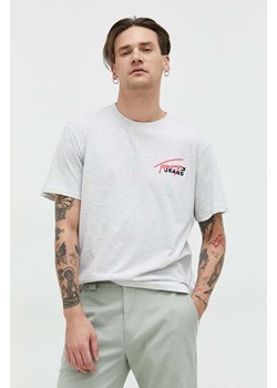 Tommy Jeans t-shirt bawełniany kolor szary z aplikacją ze sklepu ANSWEAR.com w kategorii T-shirty męskie - zdjęcie 150648698