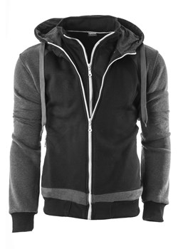 Męska bluza/kurtka z kapturem 6687 - czarna ze sklepu Risardi w kategorii Bluzy męskie - zdjęcie 150695558