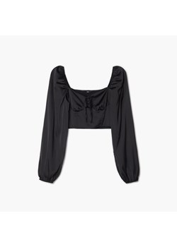 Cropp - Czarna gorsetowa bluzka - czarny ze sklepu Cropp w kategorii Bluzki damskie - zdjęcie 150717959