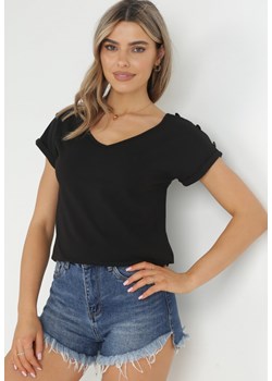 Czarny T-shirt Violante ze sklepu Born2be Odzież w kategorii Bluzki damskie - zdjęcie 150720508