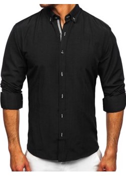 Czarna koszula męska z długim rękawem Bolf 20717 ze sklepu Denley w kategorii Koszule męskie - zdjęcie 150776459