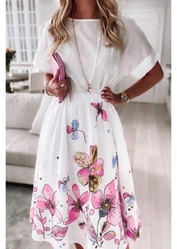 Sukienka LILDONA WHITE ze sklepu Ivet Shop w kategorii Sukienki - zdjęcie 150823315