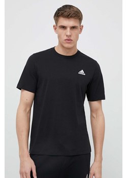 adidas t-shirt bawełniany kolor czarny gładki IC9282 ze sklepu ANSWEAR.com w kategorii T-shirty męskie - zdjęcie 150829016