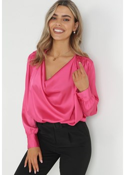 Różowa Bluzka z Lejącym Dekoltem Somara ze sklepu Born2be Odzież w kategorii Bluzki damskie - zdjęcie 150848359
