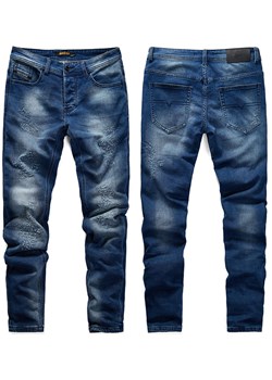 Spodnie jeansowe męskie granatowe slim Recea ze sklepu Recea.pl w kategorii Jeansy męskie - zdjęcie 150856938